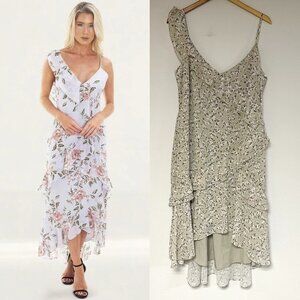 WAYF Morgana Tiered Ruffle Midi Dress